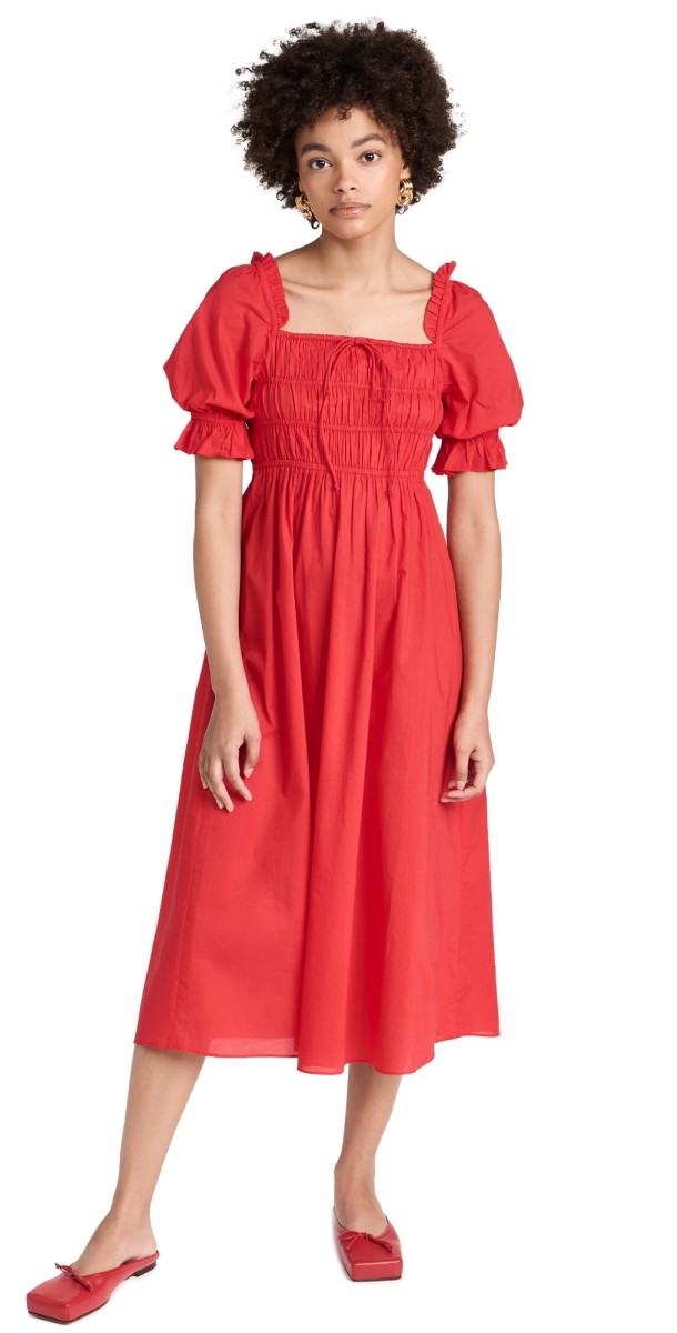 Playa Lucila Short Sleeve Dress Red