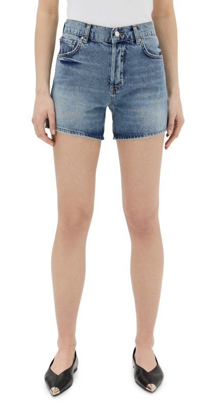 ANINE BING Dalton Shorts Pacific Blue