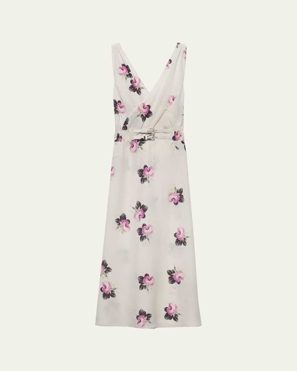 Floral Smocked Sable Midi Dress