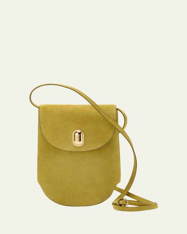 Tondo Phone Pouch Suede Crossbody Bag