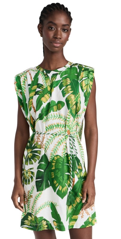 FARM Rio Tropical Forest Off-White T-Shirt Dress Tropical Forest Off-White