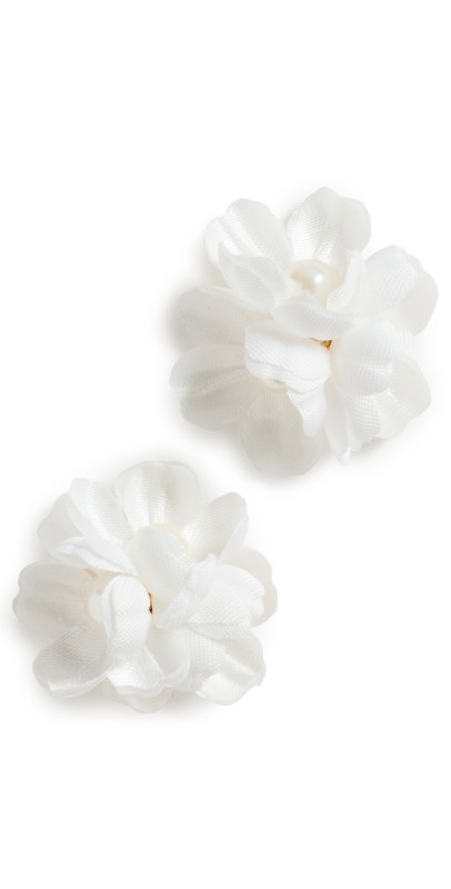 SHASHI Flower Cluster Earrings In Mother of Pearl Mother of Pearl