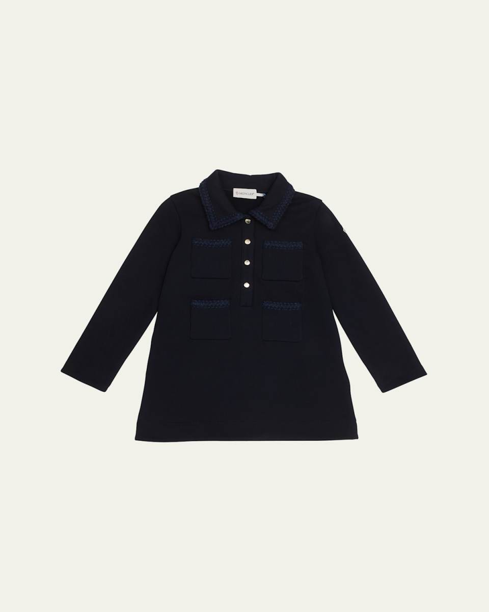 Girl's Knitted Trim Dress, Size 8-