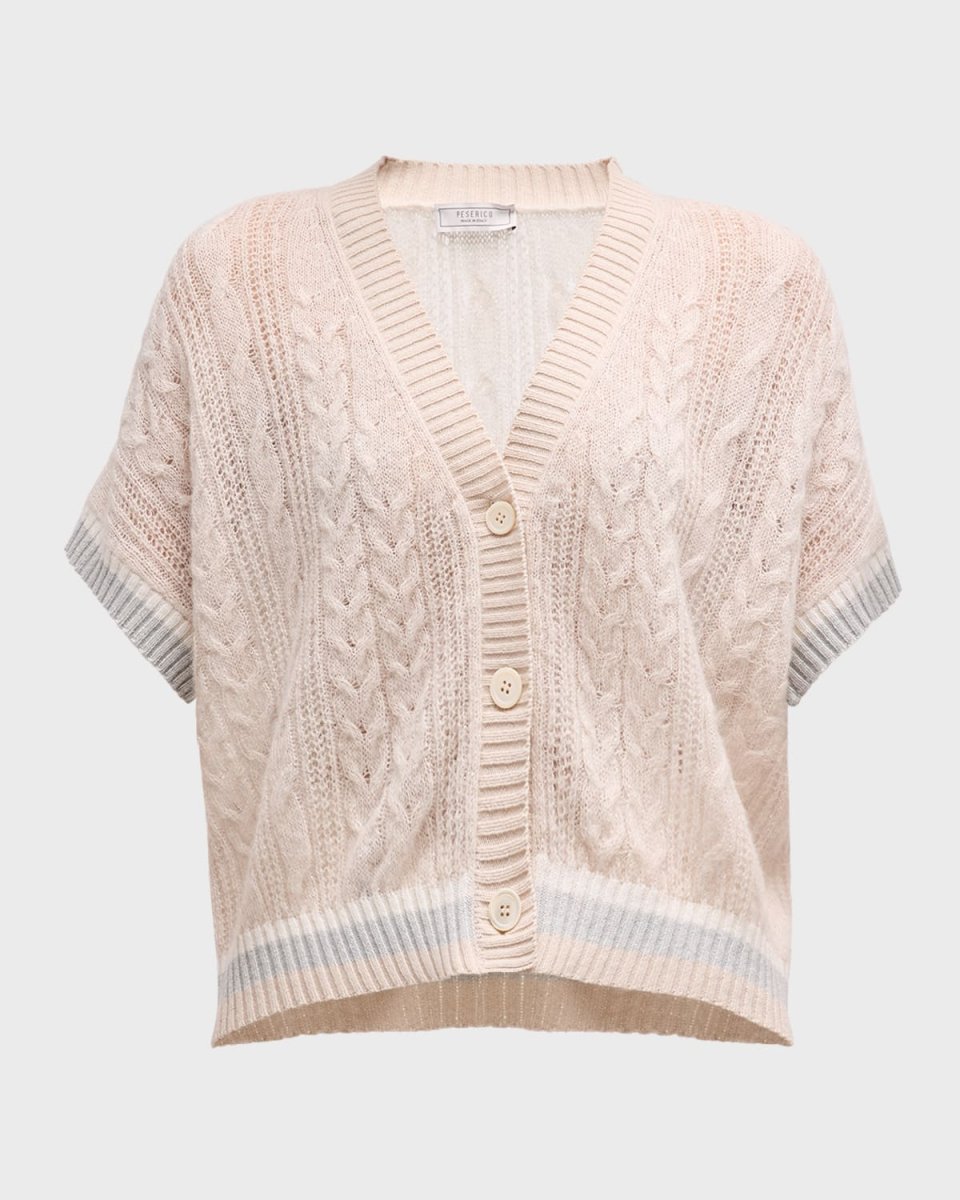 Cable-Knit Tricot Sweater