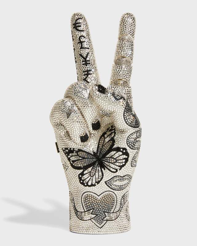 Tattoo Peace Sign Lady Hand Clutch Bag