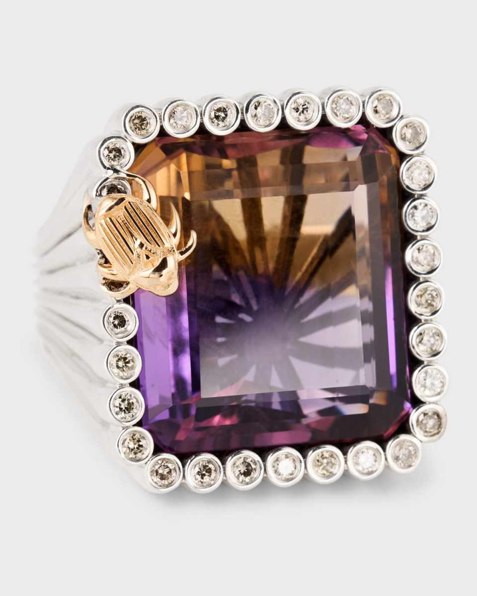 Ametrine and Champagne Diamond Statement Ring