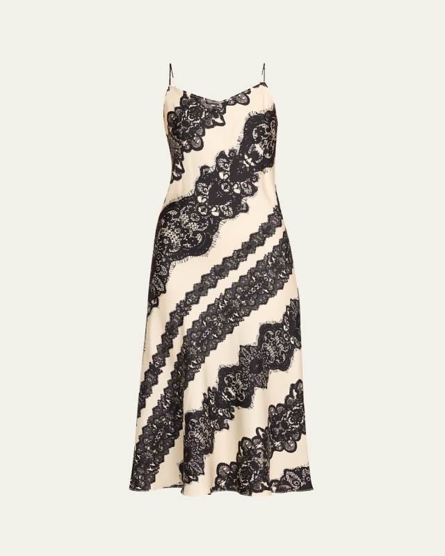 Venetian Lace Silk Slip Dress