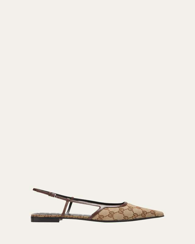 Demi Monogram Canvas Slingback Ballerina Flats