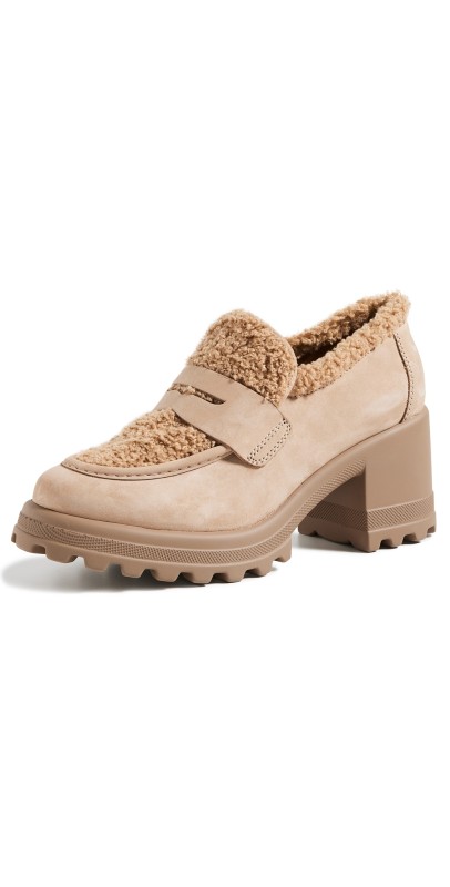Voile Blanche Tani Heeled Loafers Beige