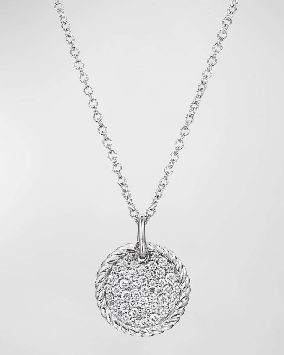 18k Cable Collectibles Diamond Plate Pendant Necklace