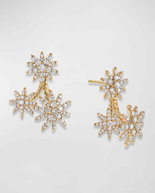 18k Diamond Starburst Cluster Earrings