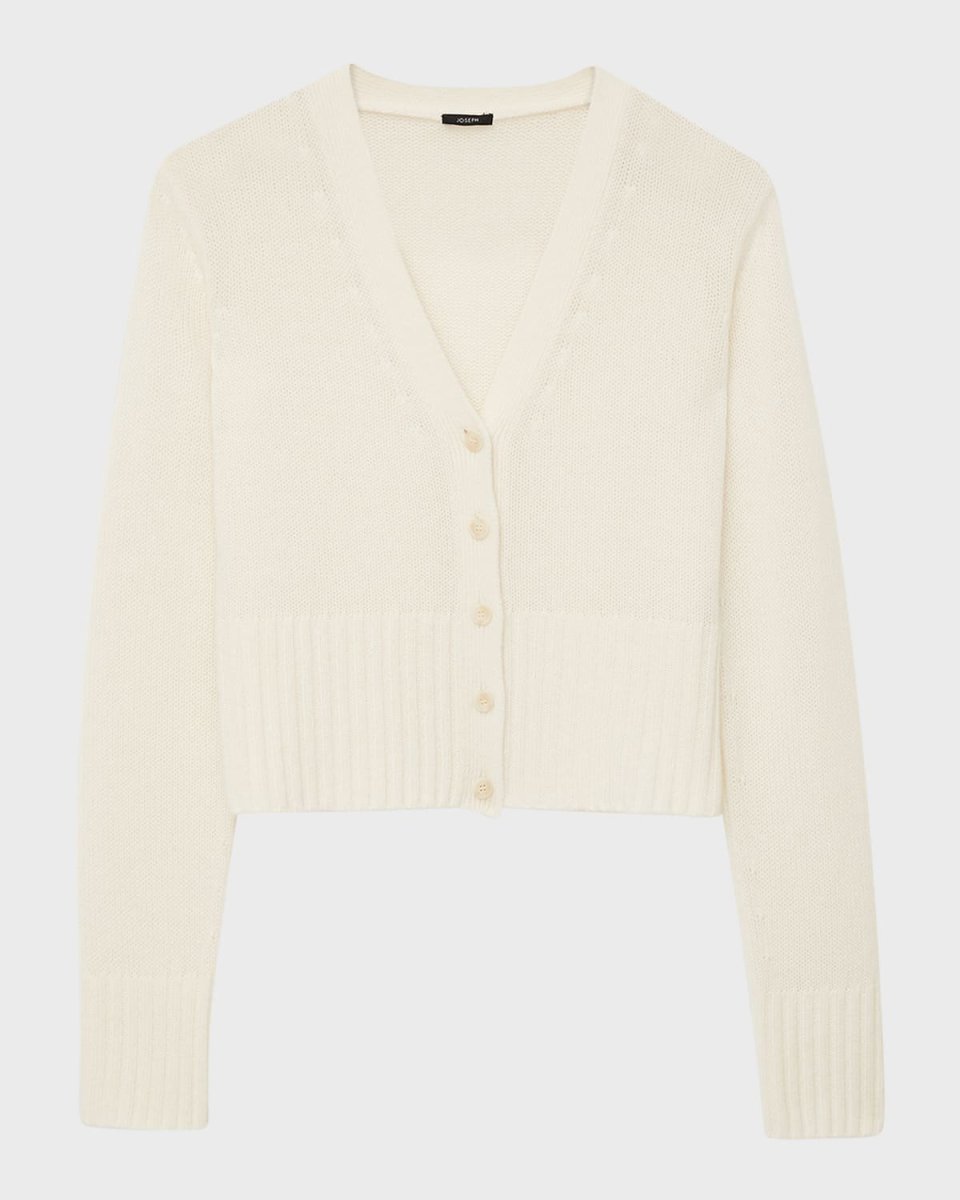 Cashmere Button-Down V-Neck Cardigan