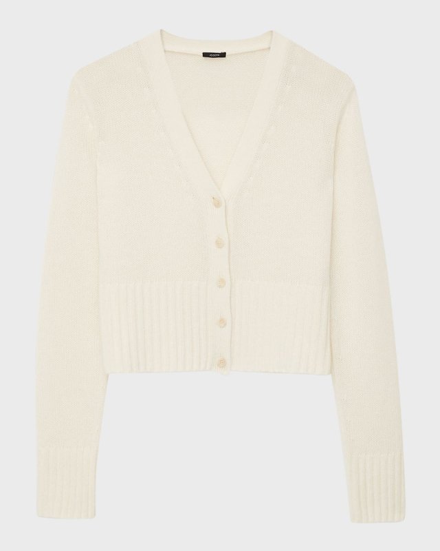 Cashmere Button-Down V-Neck Cardigan