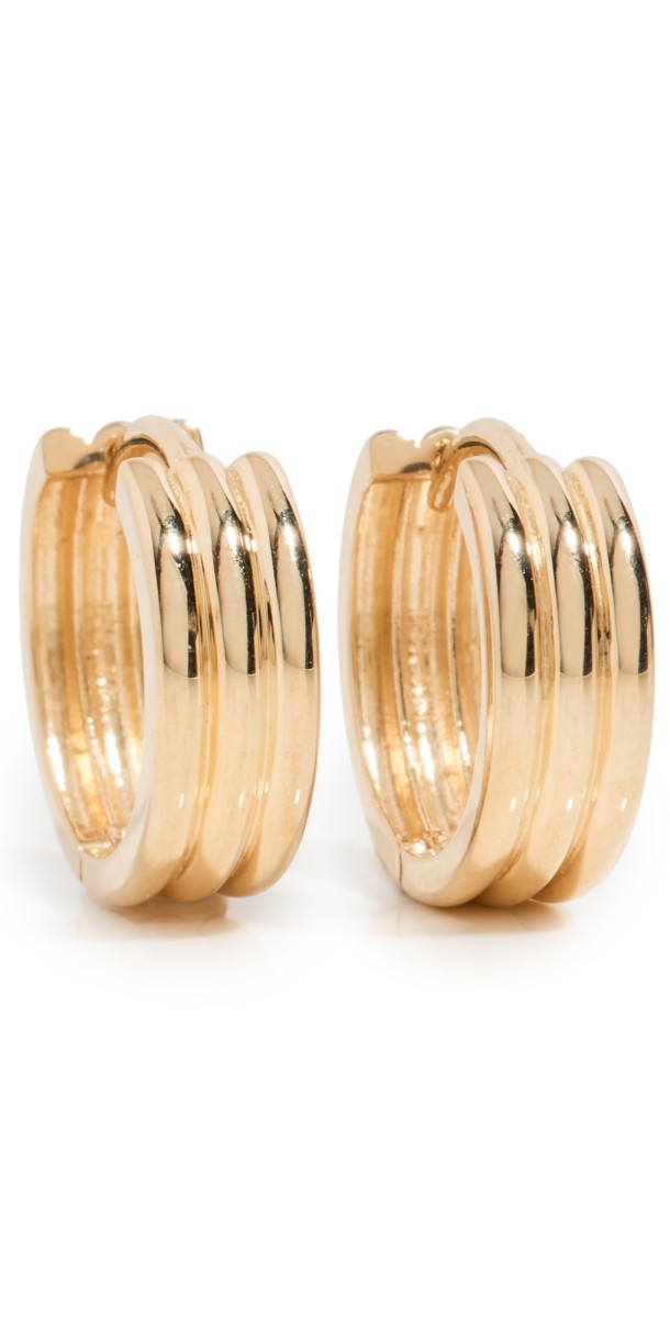 Ariel Gordon Jewelry 14k Triptych Hoops Gold