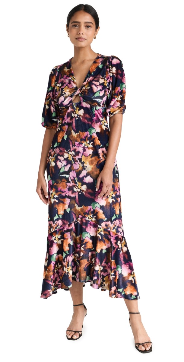 MISA Wallis Dress LIBRA FLEUR VELVET