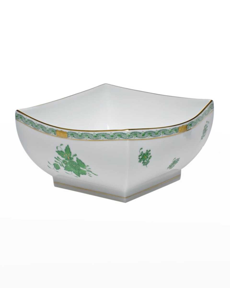 Chinese Bouquet Green Large Square Bowl
