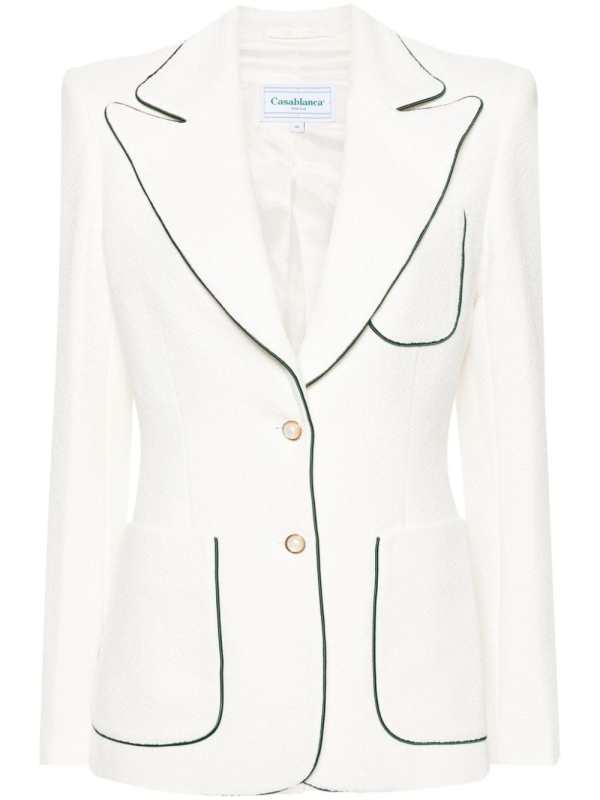 textured single-breasted blazer