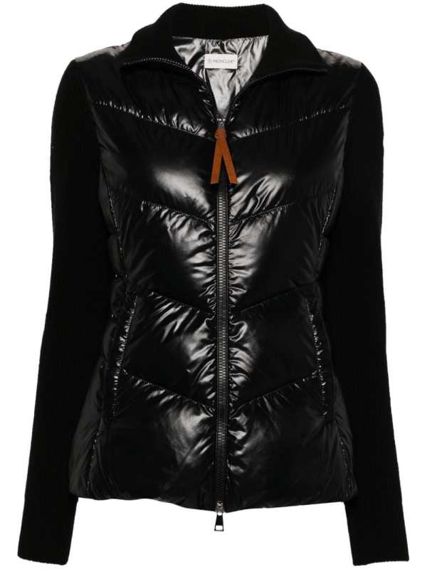padded zip-up cardigan