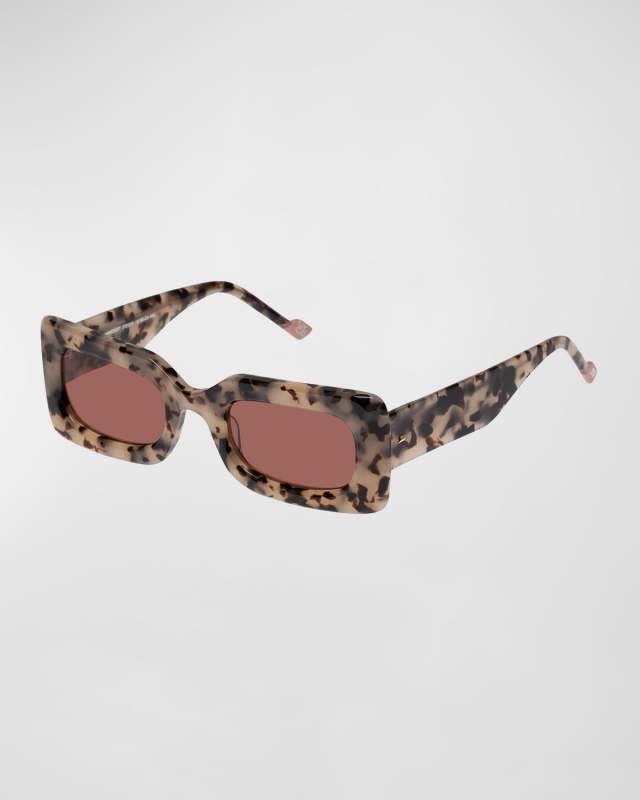 DAMNEDEST Tortoise Acetate Rectangle Sunglasses