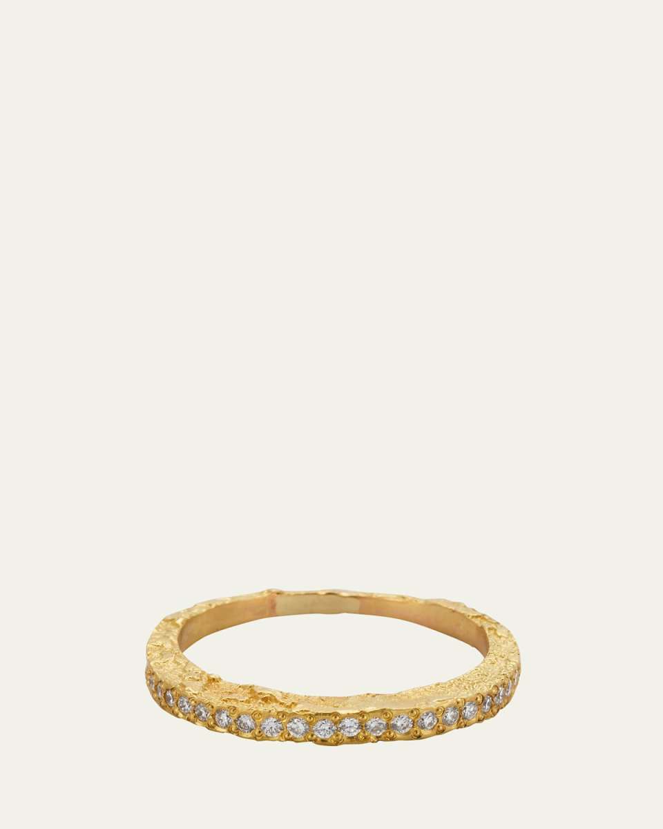 Paloma Moon Ring in 18K Solid Yellow Gold with Top Wesselton VVS Diamonds