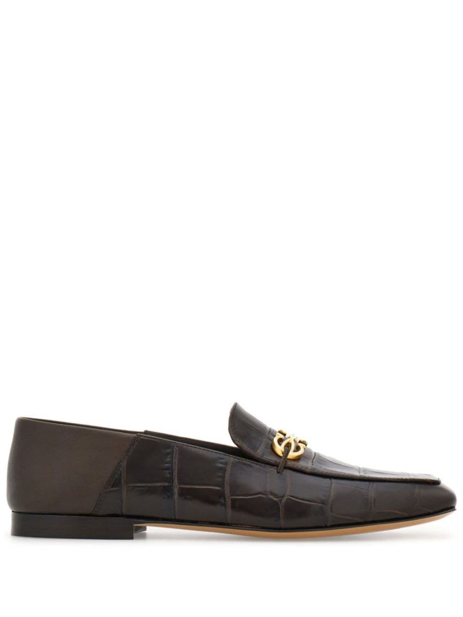 Gancini leather loafers