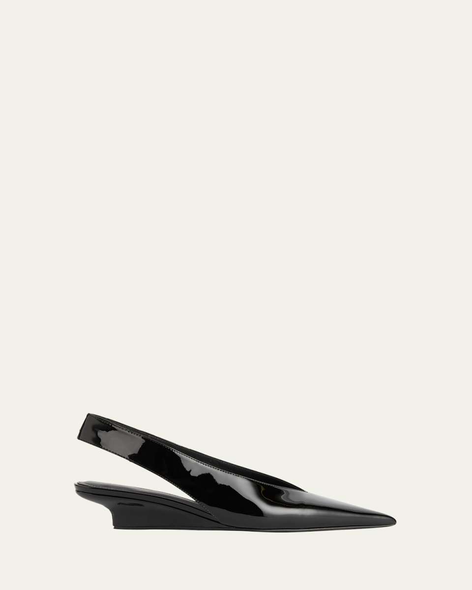 Patent Wedge Slingback Pumps