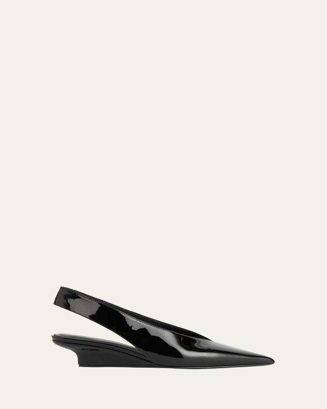 Patent Wedge Slingback Pumps