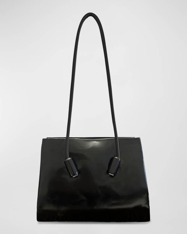 Leila Patent Vegan Fabric Tote Bag