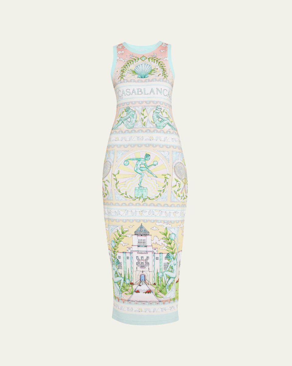 Vase Printed Midi Tank Dress