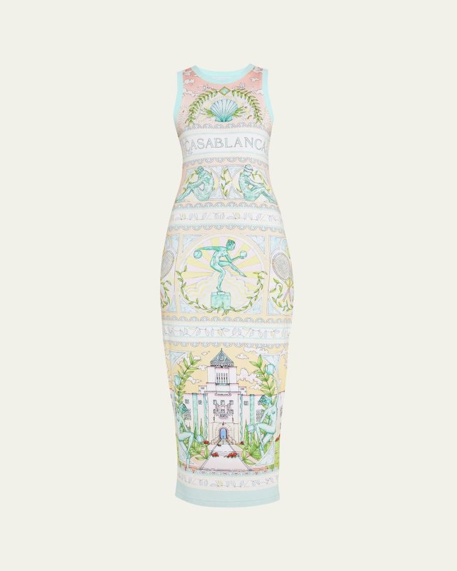Vase Printed Midi Tank Dress