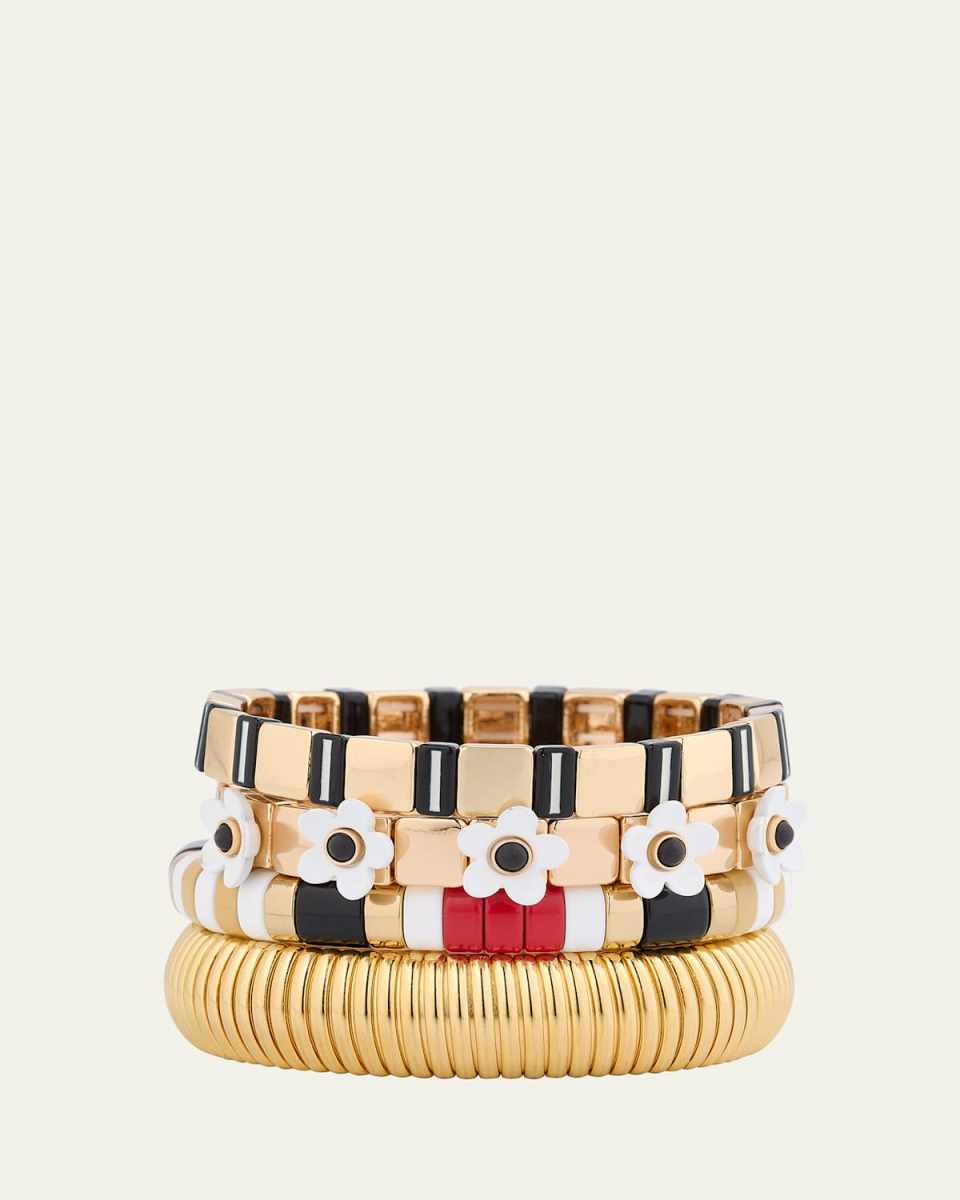 The Paris Stack Cobra Bracelets, Set of 4