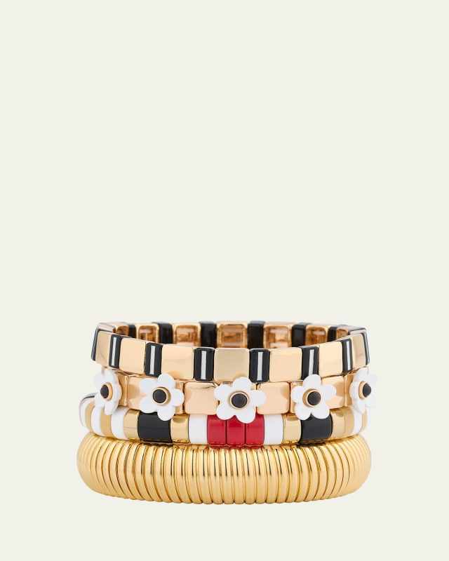 The Paris Stack Cobra Bracelets, Set of 4
