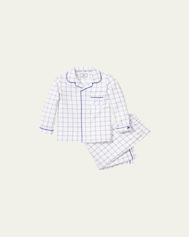 Kid's Tattersall Check Two-Piece Pajama Set, Size 6M-14