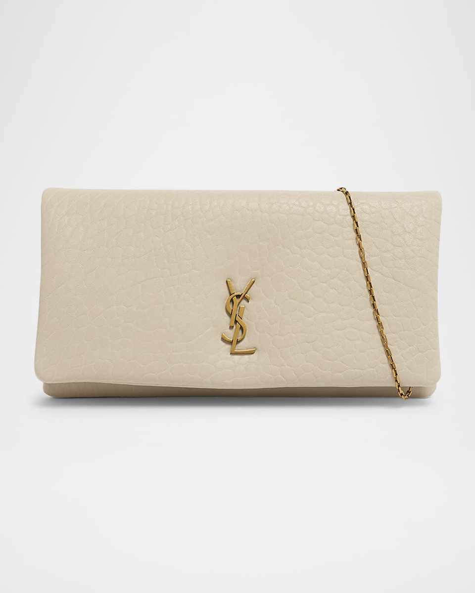 Calypso Small YSL Pouch Clutch Bag in Calfskin Leather