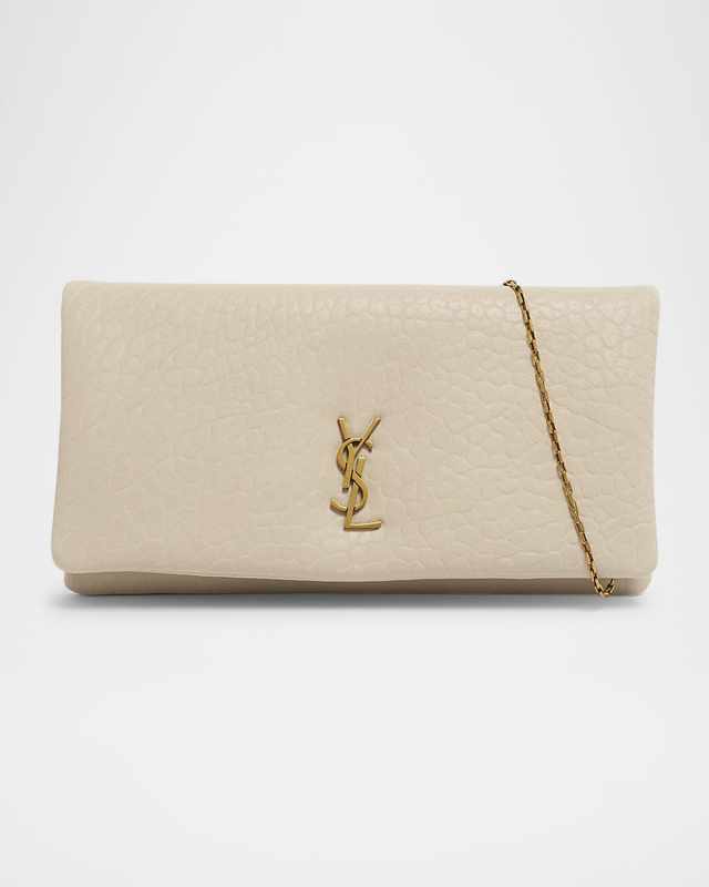 Calypso Small YSL Pouch Clutch Bag in Calfskin Leather