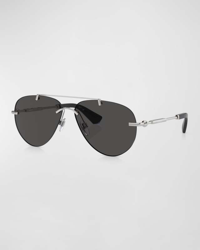 Rimless Metal Aviator Sunglasses
