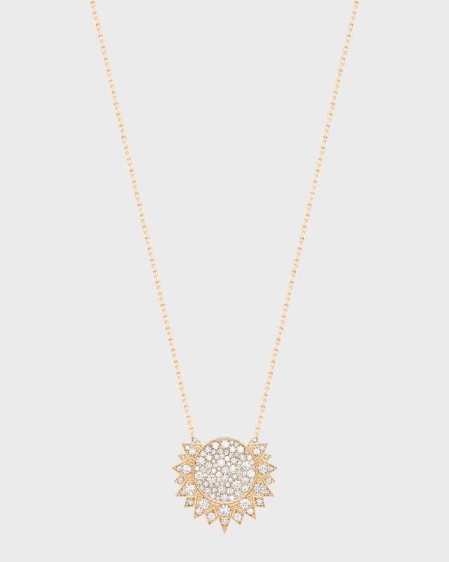 Sunlight 18k Rose Gold Diamond Pendant Necklace