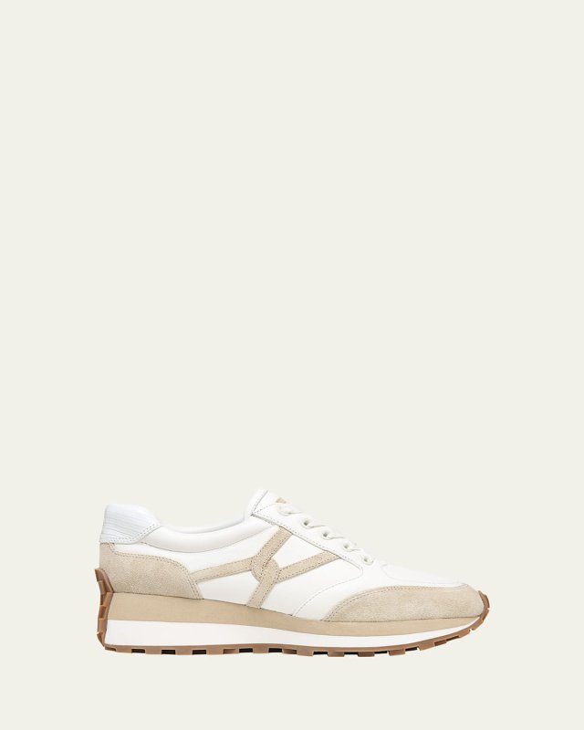 Valentina Mixed Leather Retro Sneakers