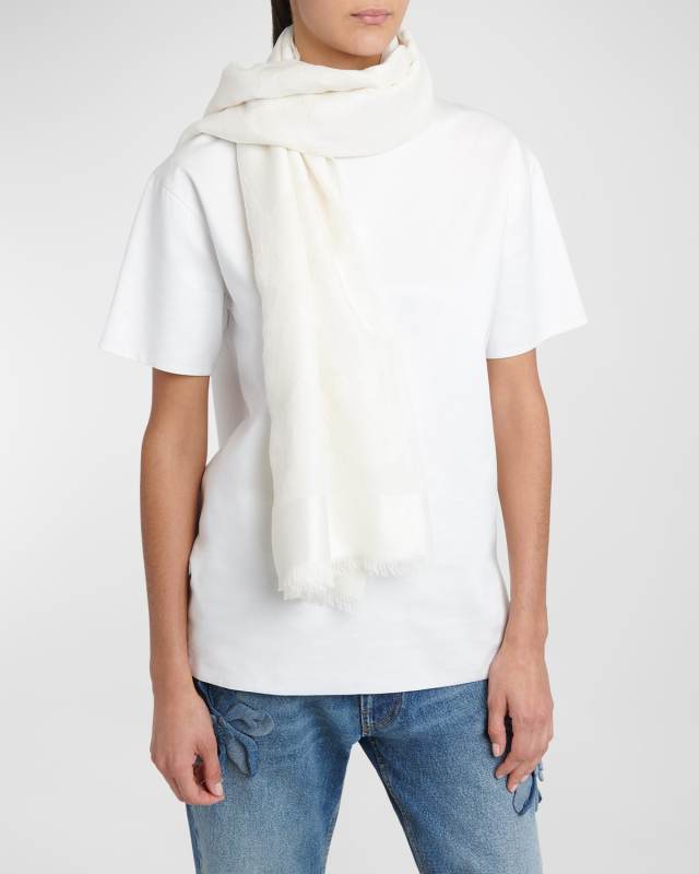 Signature V-Logo Jacquard Shawl
