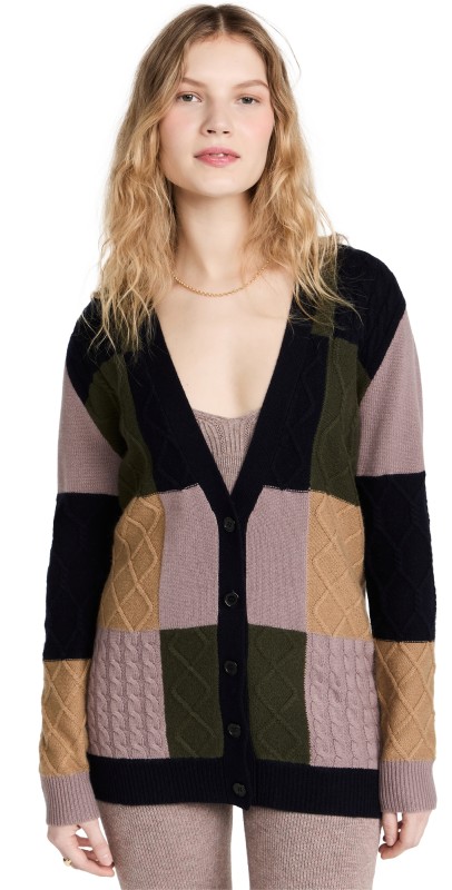 Madeleine Thompson Canis Cardigan Khaki Mixed