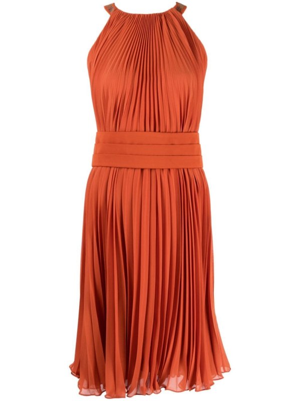 plissé sleeveless dress