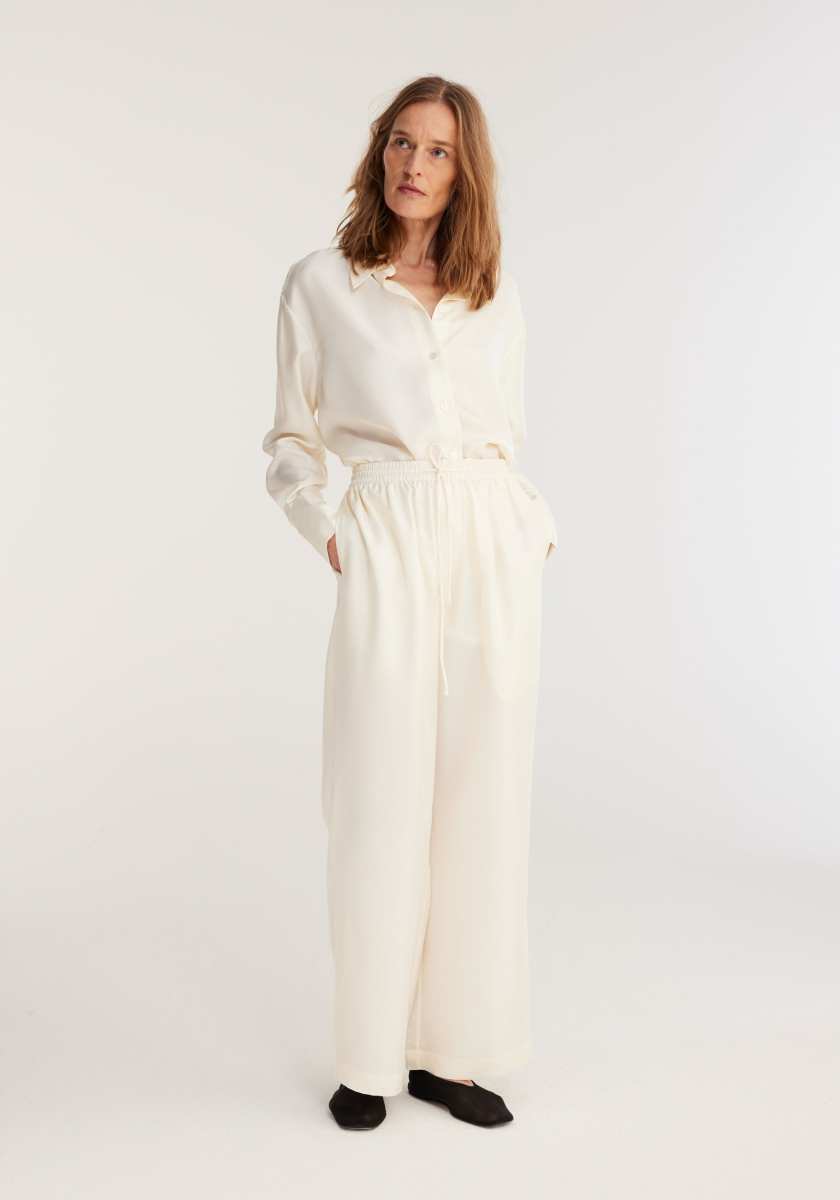 ROHE Wide Leg Silk Trousers