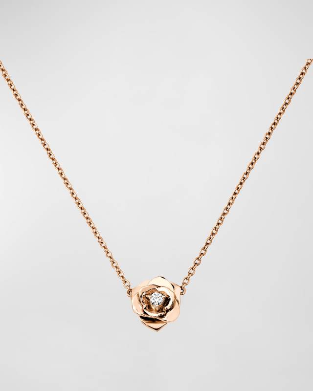 Rose Gold Rose Diamond Necklace