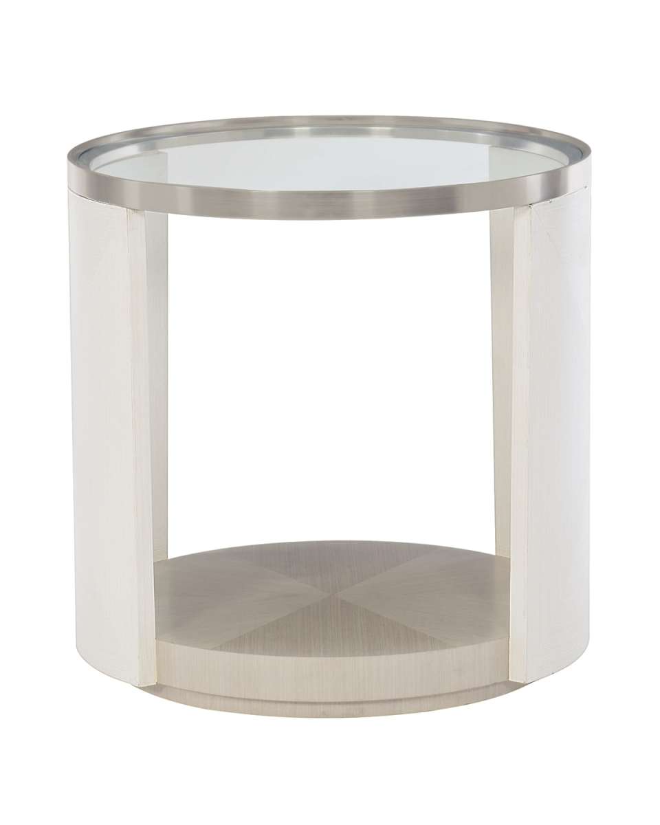 Axiom Glass-Top Oval Side Table