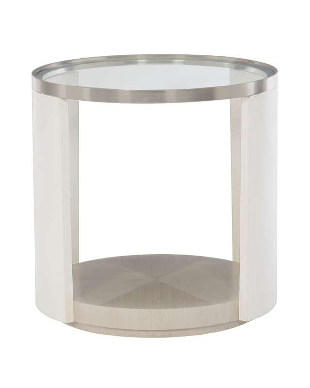 Axiom Glass-Top Oval Side Table