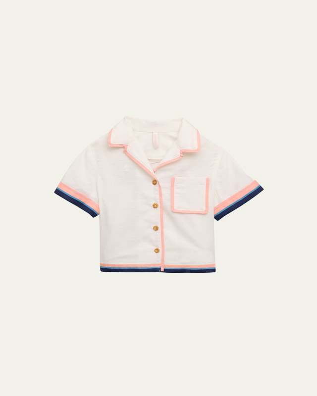 Girl's Alight Notch Collar Shirt, Size 1-12