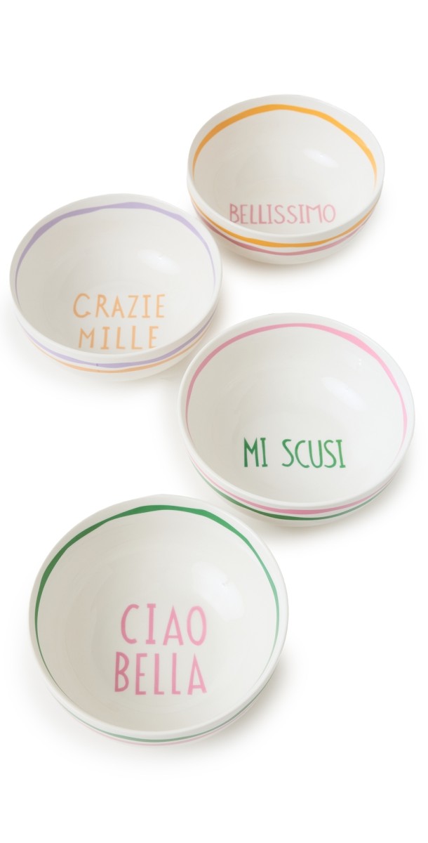 In The Roundhouse Pink Italian Bowl Set if 4 Pink Multi