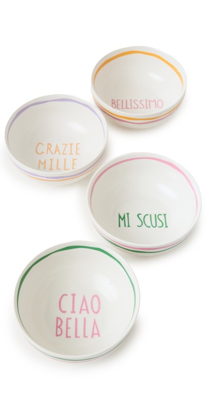 In The Roundhouse Pink Italian Bowl Set if 4 Pink Multi