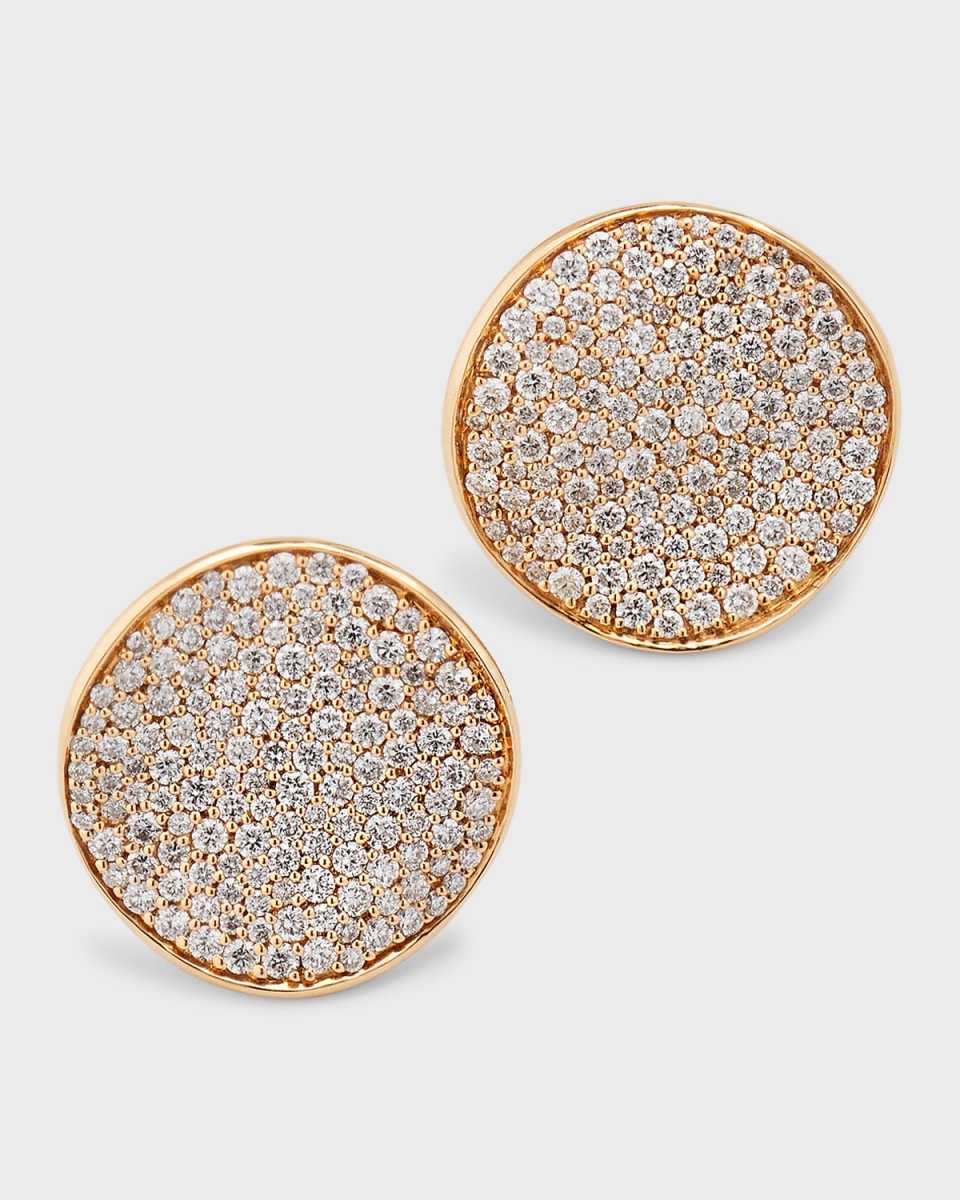 18K Rose Gold Stardust Medium Flower Stud Earrings