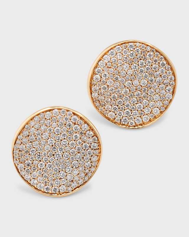 18K Rose Gold Stardust Medium Flower Stud Earrings